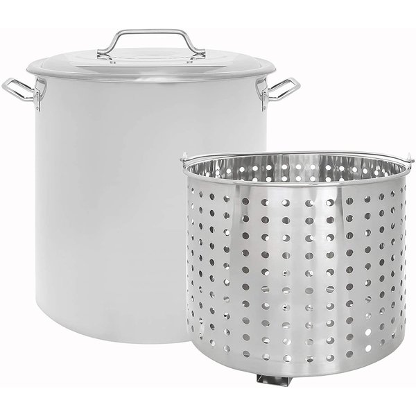 Concord Stainless Steel Stock Pot w/Steamer Basket, 160 Quart S160-BAK